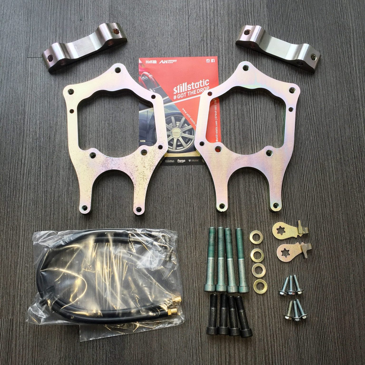 B5 RS4 Twin Rear caliper adapters for fitting Porsche 4 pot caliper and